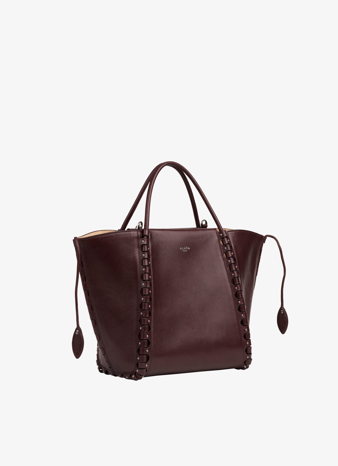 SMALL HINGE LEATHER BAG ALAÏA ALMANDITE SMALL HINGE LEATHER BAG